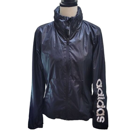 Adidas Linear Windbreaker w/ Zipup Hood Jacket Size XS Black - Picture 1 of 8